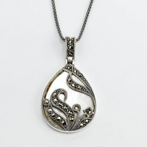 Silver Marcasite M.O.P. Pendant