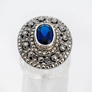 Marcasite Blue Stone Ring