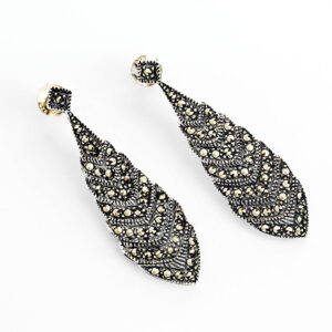 Silver Marcasite Drop Earrings