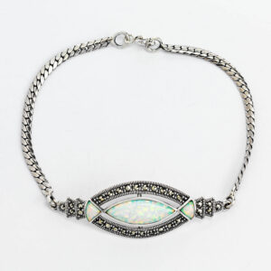 Silver opal bracelet