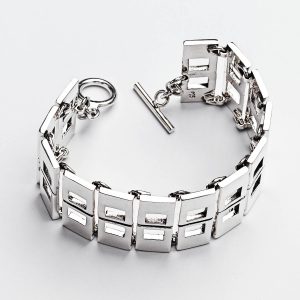Modern Flat Silver Bracelet