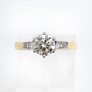 Diamond Solitaire with diamond shoulders