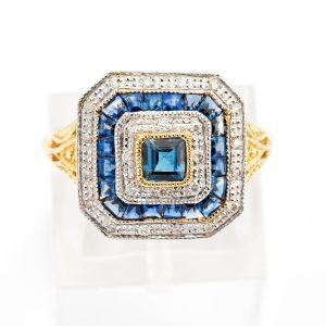 Art Deco style sapphire and diamond ring