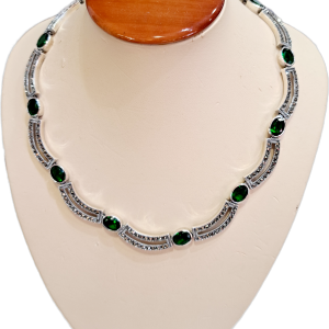 curved link marcasite necklace