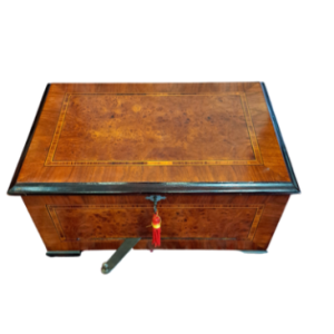Inlaid mahogany music box