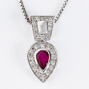 Ruby and diamond pendant