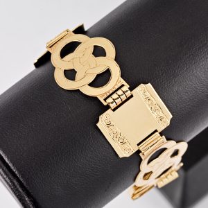 Antique flat link bracelet