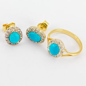 Diamond and turquoise set