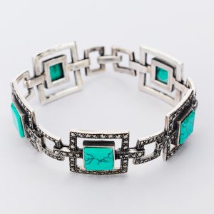 Art deco style turquoise bracelet