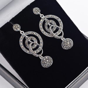 Long circle drop earrings