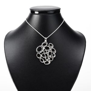 Large silver open work pendant