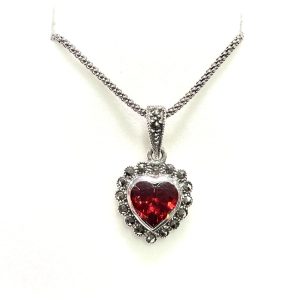 Silver Red Heart Pendant