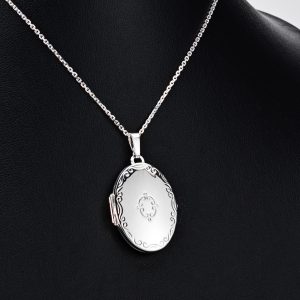 28mm silver engraved locket
