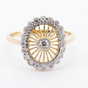 9 ct open diamond ring