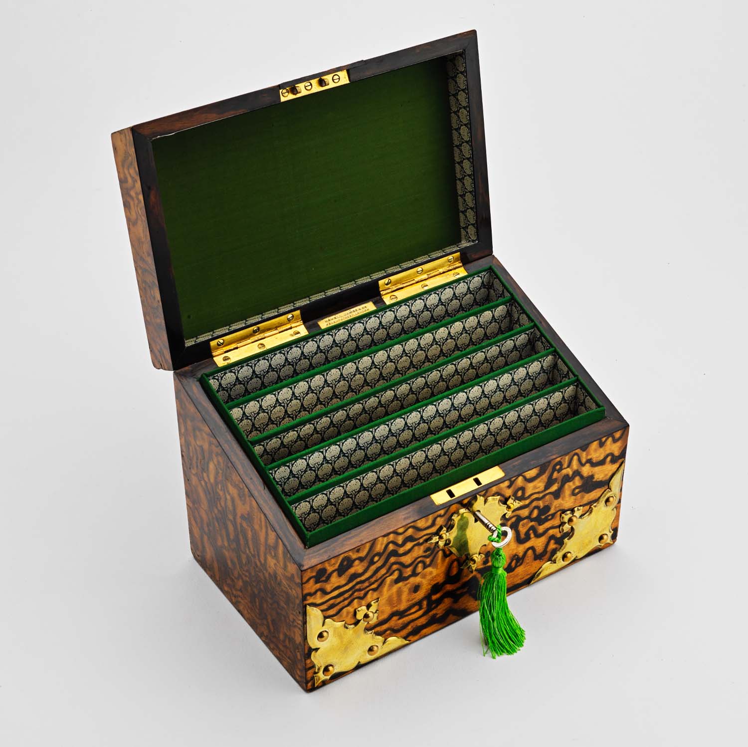 Victorian Wavy Ash Stationary Box - Image 2