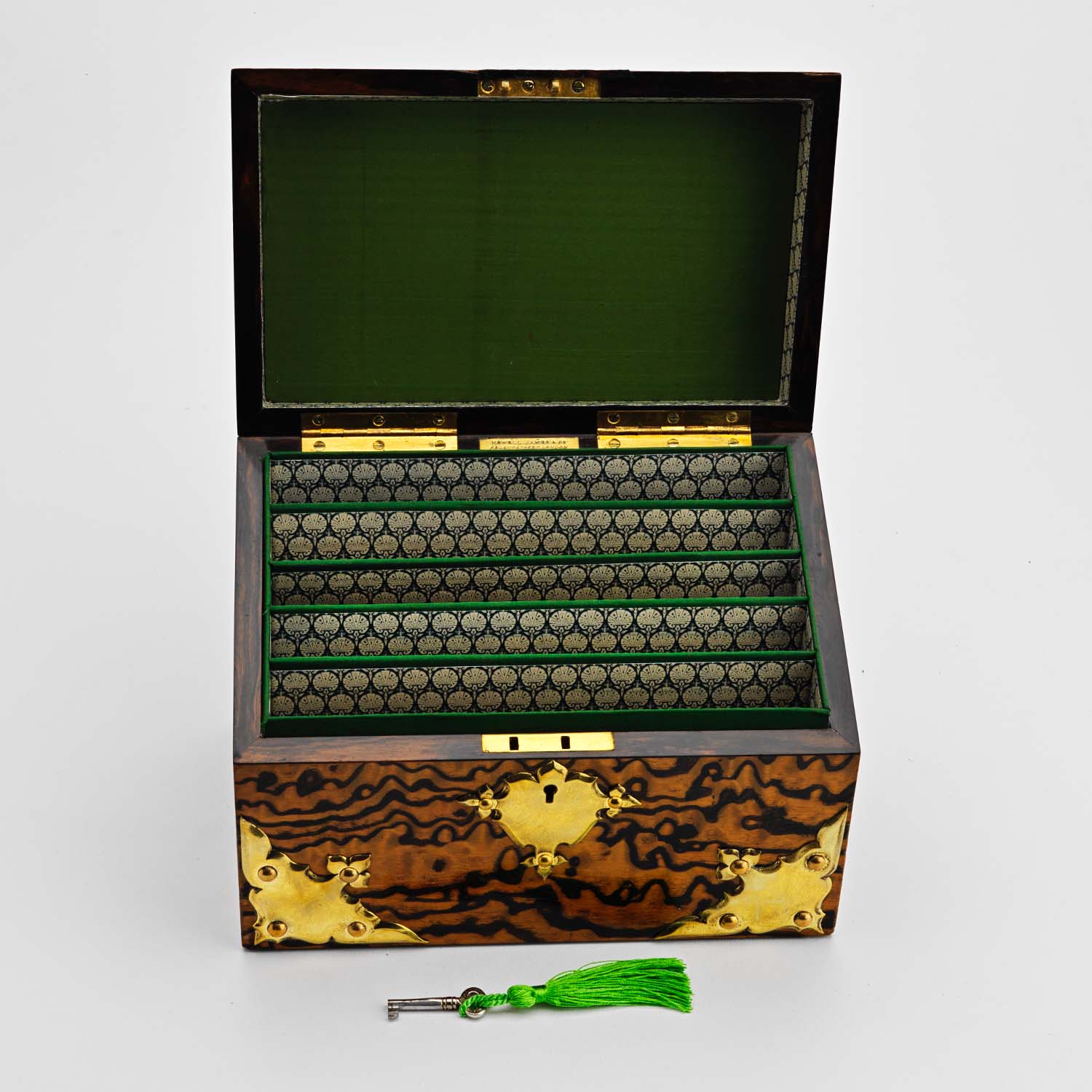 Victorian Wavy Ash Stationary Box - Image 3