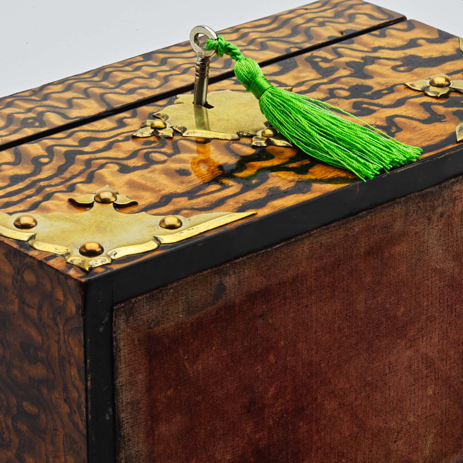 Victorian Wavy Ash Stationary Box - Image 9