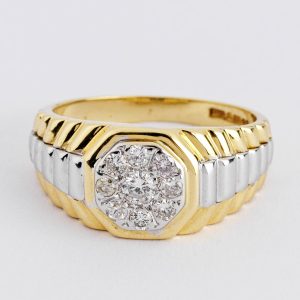 Fancy 2 tone diamond ring