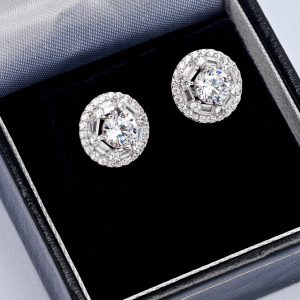 Silver Cz Cluster Studs