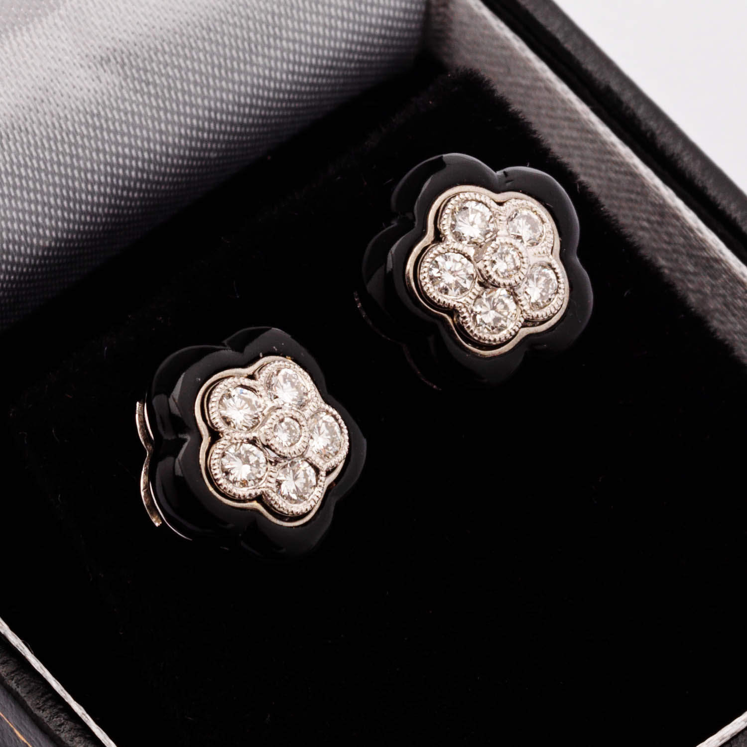 Onyx and Diamond Studs - Image 4