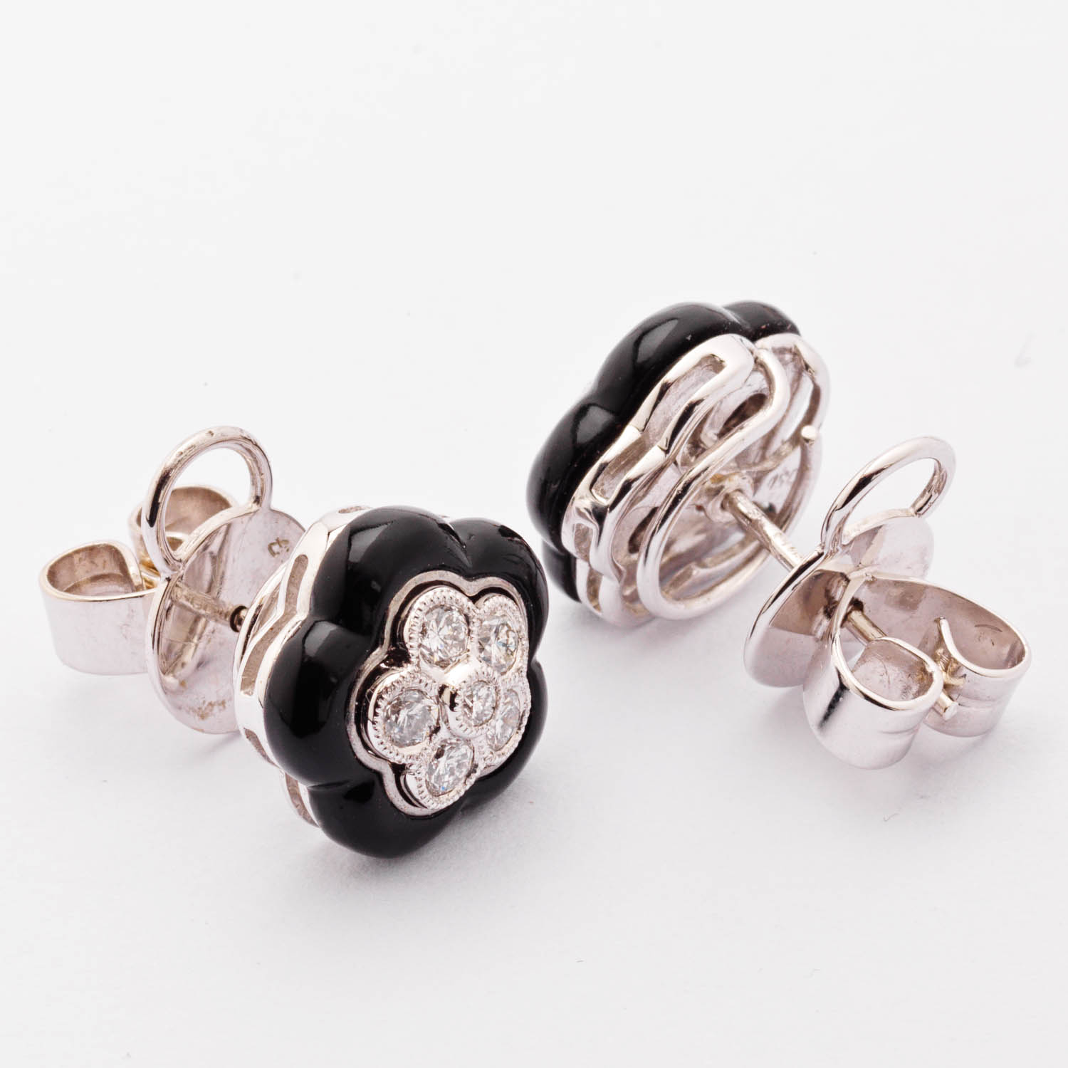 Onyx and Diamond Studs - Image 2