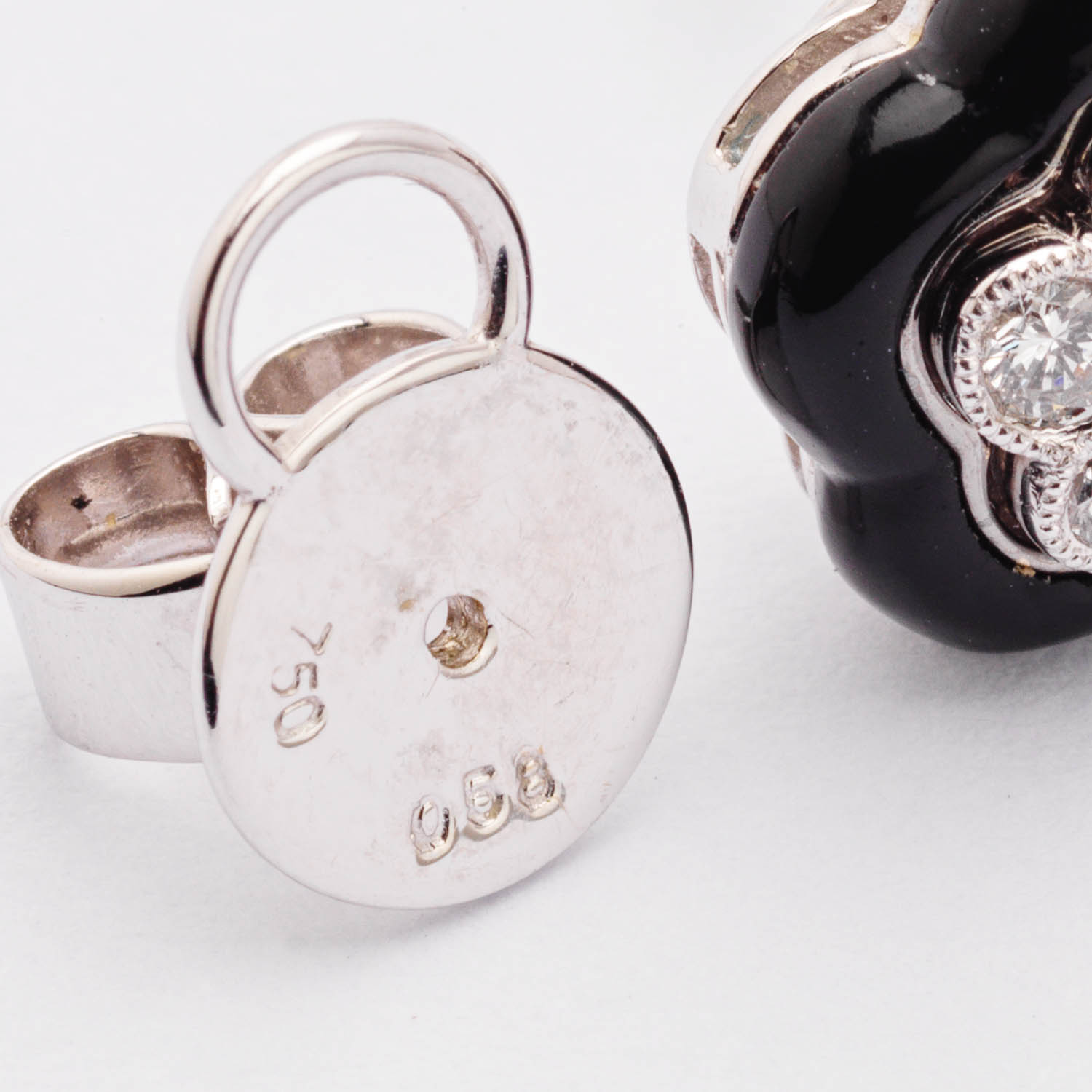 Onyx and Diamond Studs - Image 3