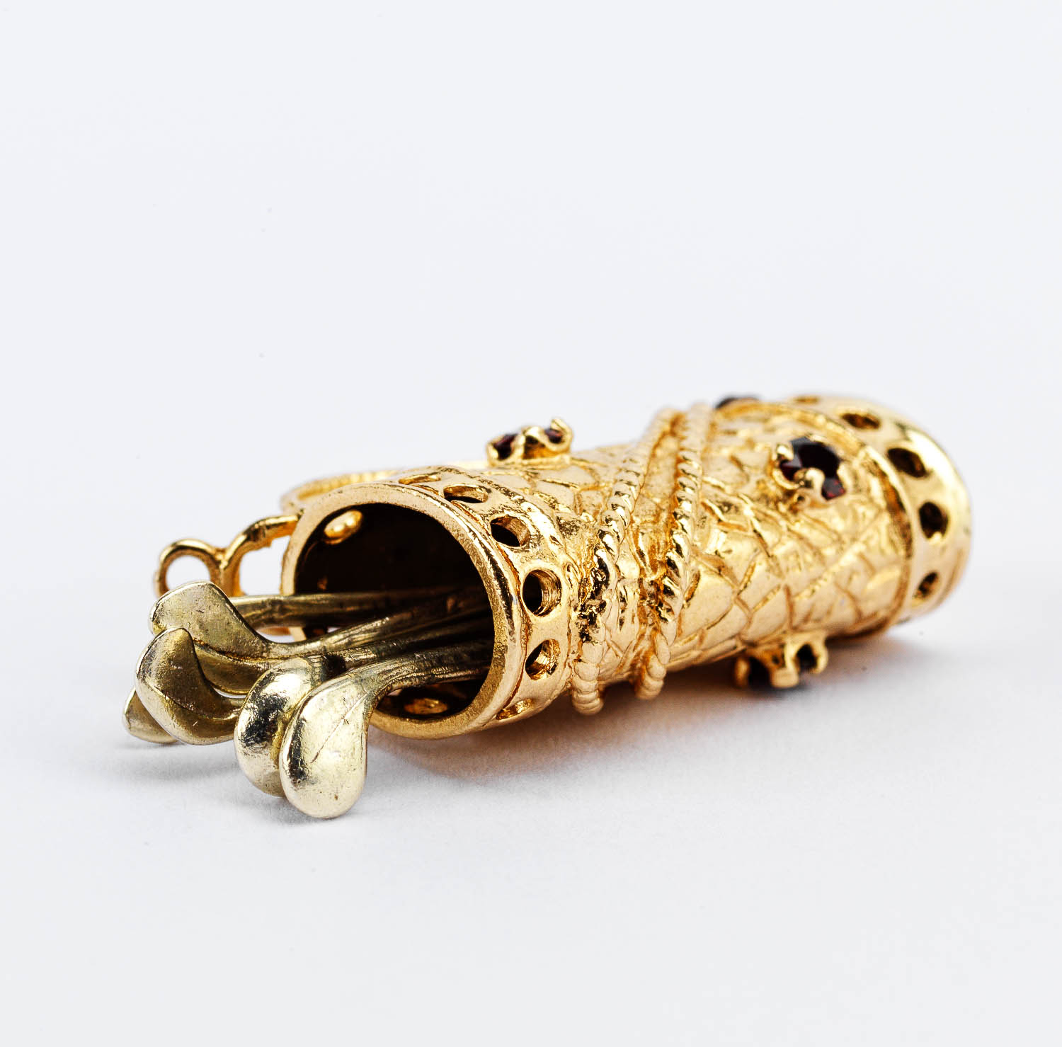 Gold & Garnet Golf Bag Pendant - Image 4
