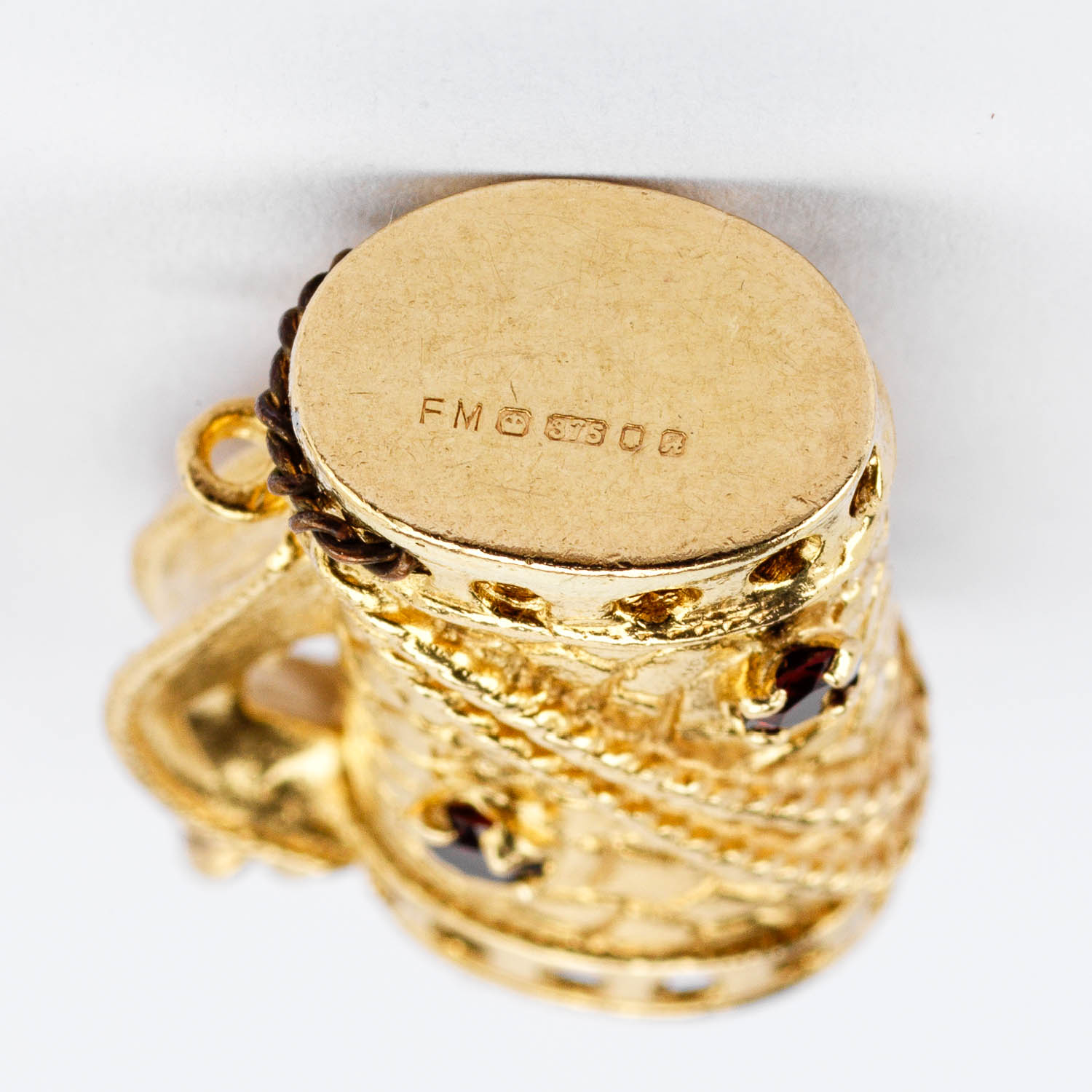 Gold & Garnet Golf Bag Pendant - Image 5
