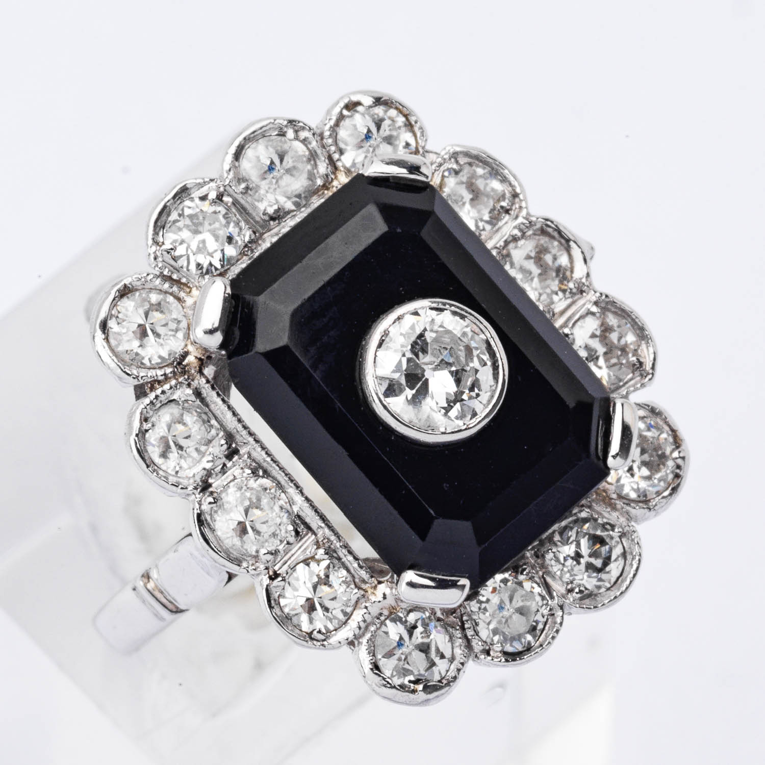Art Deco Onyx & Diamond Ring - Image 4