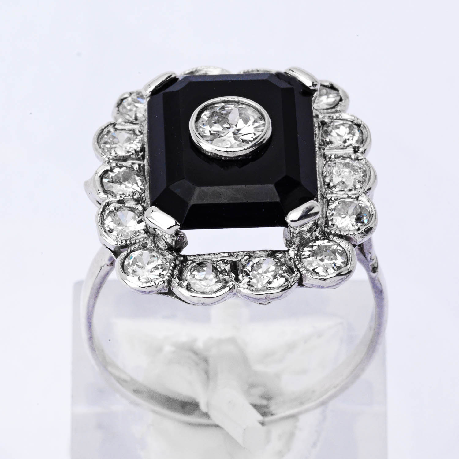 Art Deco Onyx & Diamond Ring - Image 5