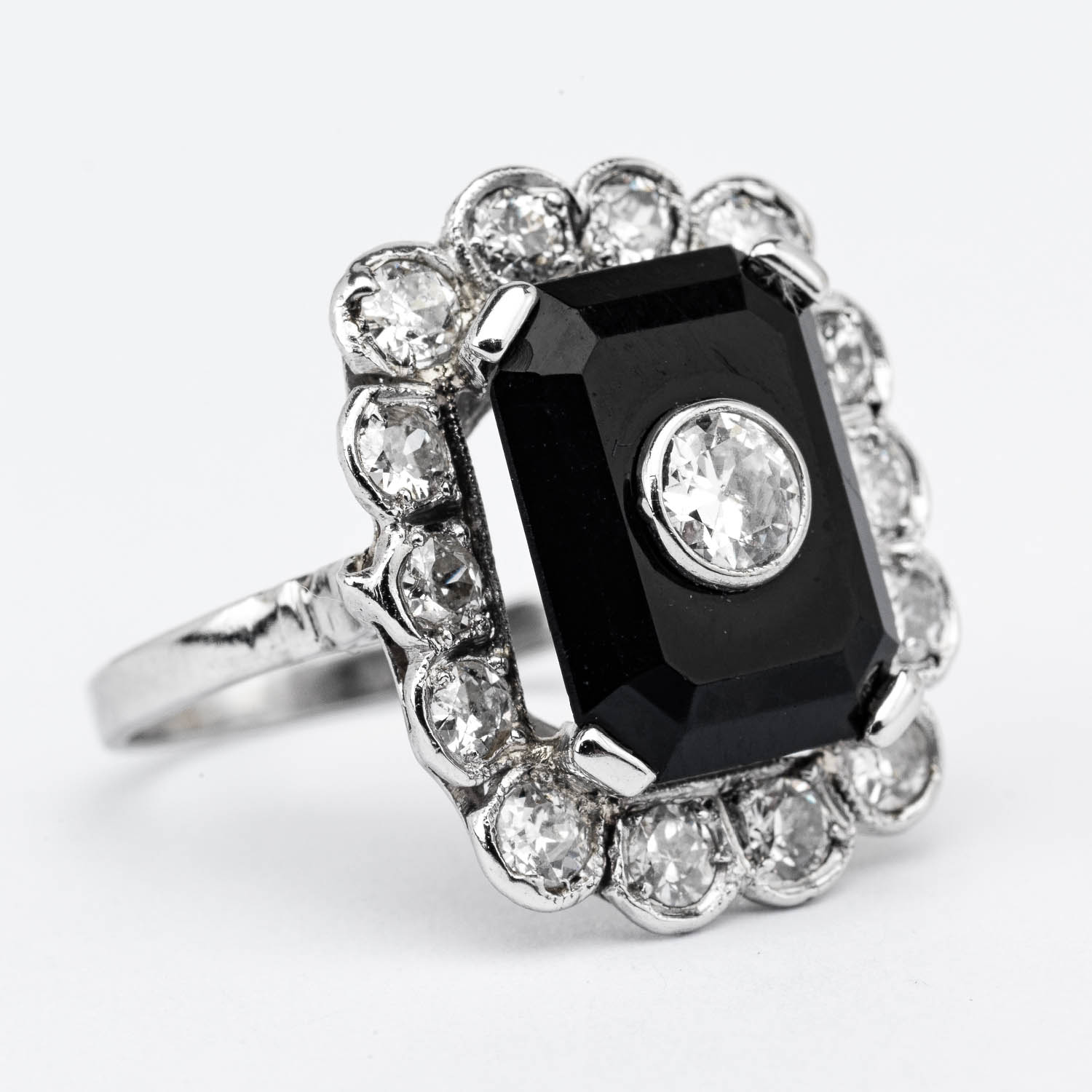 Art Deco Onyx & Diamond Ring - Image 6