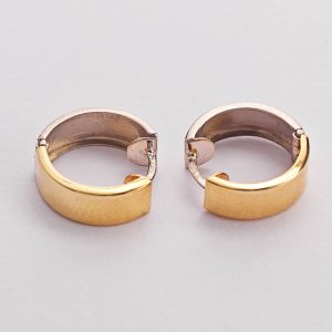 9 Carat Two Tone Gold Hoops