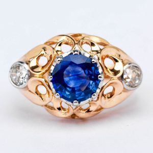Antique Ring with Modern Sapphire
