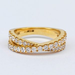 Diamond Criss Cross Ring