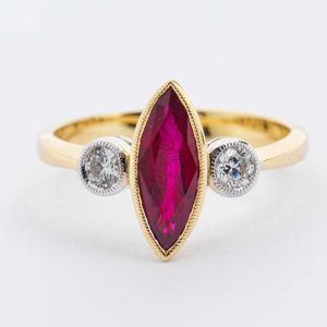Marquise Ruby & Diamond Ring