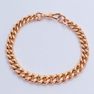 Antique Gold Curb Link Bracelet