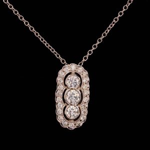 Diamond 3 Stone Cluster Pendant