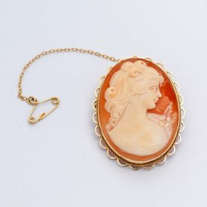Gold Cameo Brooch
