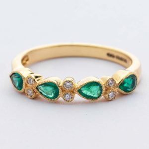 Emerald & Diamond Eternity Band