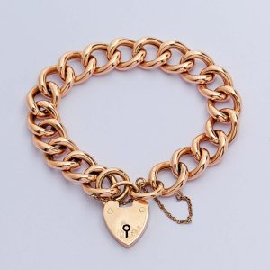 Antique Gold Curb Link Bracelet