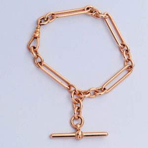 Antique Rose Gold T-Bar Bracelet