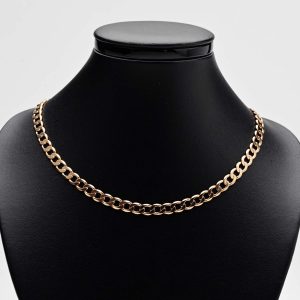 Gold Flat Curb Link Chain