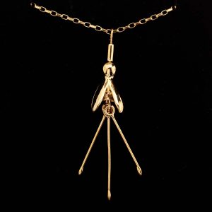 Gold Fuchsia Pendant