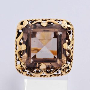 Large Smokey Quartz Square Ring