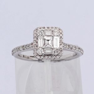 Baguette Diamond Cluster Ring