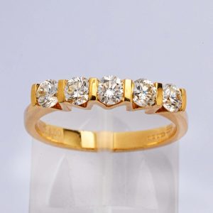 High Set 5 Stone Eternity Ring