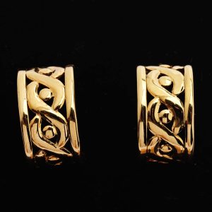 Gold Celtic Style Thick Hoops