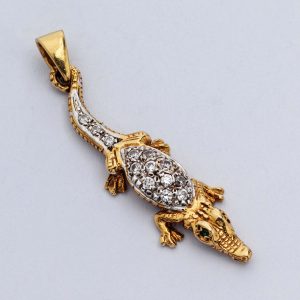 Gold Crocodile Pendant