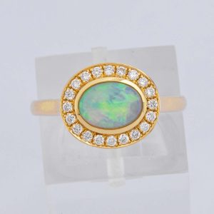 Oval Opal & Diamond Ring