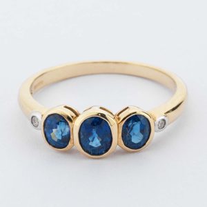 Oval Sapphire 3-Stone Ring